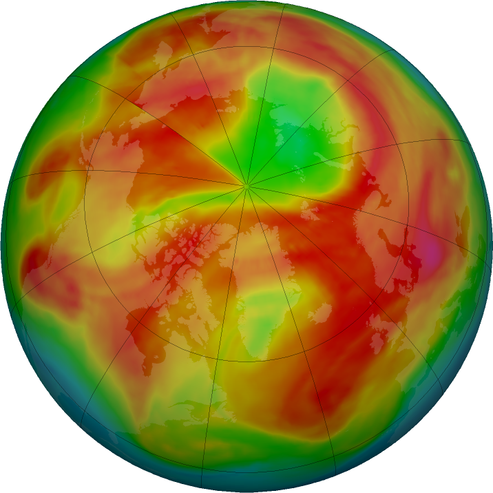 Arctic ozone map for 03 March 2018